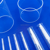 Tube de quartz transparent poli de grand diamètre personnalisé Tube de verre de quartz à semi-conducteur en silice transparente