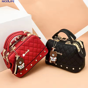 Die New Woman Handtasche Custom Korean die große Kapazität One-Shoulder-Tasche PU Lattice Bag Lady Handtaschen Female 8 Color - Product Image 5