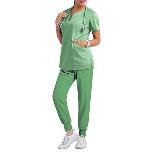 Uniformes de Hospital con logotipo personalizado al por mayor uniformes médicos uniformes de enfermera de moda para mujer conjuntos de uniforme de 2 piezas para correr - Product Image 6