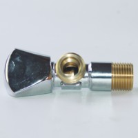 Robinet d'arrêt d'angle en laiton chromé de haute qualité pour toilettes, filetage mâle 1/2*1/2