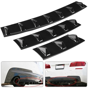 Diffuseur de pare-chocs arrière universel pour voiture avec aileron de châssis - Noir, en ABS, style sport - Product Image 1