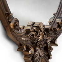 Miroir mural décoratif de luxe sur mesure, design unique, inspiré du rococo, sculpté à la main, meubles de maison avec finition noir et or