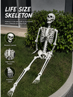 Squelette géant de 240 cm, taille réelle, décoration d'Halloween pour la cour extérieure, décoration de maison hantée