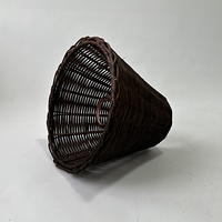 Lampe de table basse en rotin naturel personnalisable, abat-jour traditionnels chinois tissés à la main en forme d'empire, marron européen côtier