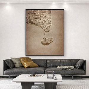 Peintures murales abstraites personnalisées en gros, style Wabi Sabi, sur toile, avec texture 3D, peintes à la main, design minimaliste - Product Image 4