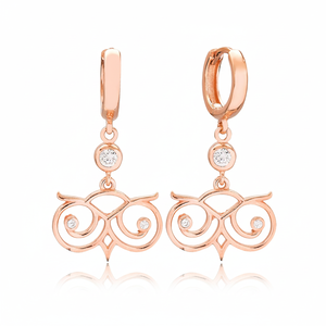 Design à la mode Boucles d'oreilles pendantes en pierre blanche Turc fait à la main en gros 925 Bijoux en argent sterling - Product Image 2