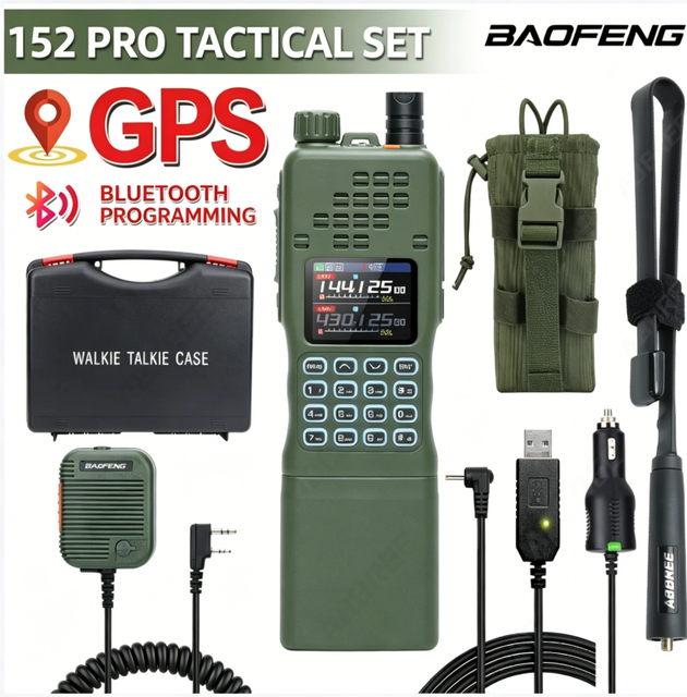 Baofeng AR-152 PRO Tactical Walkie-Talkie High-Power High-Capacity Handheld Radio GPS Bluetooth Frequency Programming