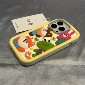 Rab Khung Silicone trường hợp điện thoại cho <span class=keywords><strong>Iphone</strong></span> 16/15 Pro Max/11/14PM/13P/12pro bảo hiểm đầy đủ thiết kế phim hoạt hình bán lẻ bao gồm - Product Image 4