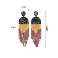 Multi couleur fringe baisse boucle d'oreille bijoux vintage bohème semences perle gland boucles d'oreilles pour les femmes