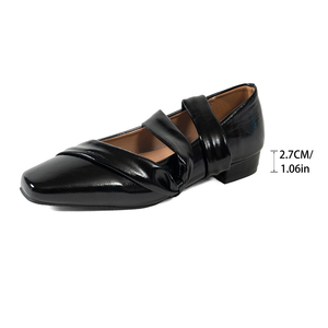 Chaussures plates à bout carré pour femmes, avec lanière torsadée et découpe, en PU, semelle en caoutchouc, mode quotidienne toutes saisons - Product Image 6