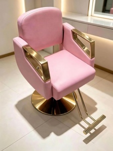Fauteuil de Barbier Professionnel en Similicuir, Réglable en Hauteur avec Pompe Hydraulique et Base Ronde, Design Contemporain - Product Image 3