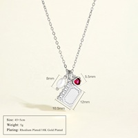 Collier FUAMAY avec pendentif livre, plaqué or 18 carats, cuivre et laiton, avec perle et zircon rouge, idéal pour les amateurs de livres et les cadeaux de demoiselles d'honneur