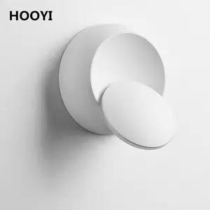 HOOYI Mogirl 5 Вт 7 Вт светодиодные креативные Настенные светильники с регулируемым поворотом на 360 градусов, белый черный круглый настенный светильник 75