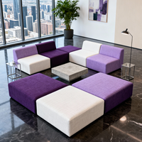 Ensemble de canapés modulaires sectionnels rembourrés convertibles professionnels pour centre commercial, bureau, atelier, avec mousse éponge haute densité sous vide