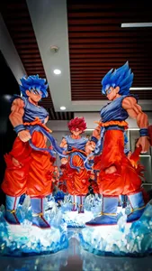 JT Studio <span class=keywords><strong>Vegeta</strong></span> Anime 33CM Son Goku et <span class=keywords><strong>Vegeta</strong></span> Super <span class=keywords><strong>Saiyan</strong></span> God <span class=keywords><strong>Blue</strong></span> <span class=keywords><strong>2</strong></span> Têtes Statue PVC Modèle de Collection Jouets Cadeaux Original - Product Image 5