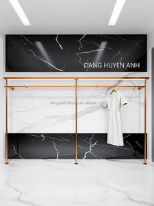 Negozio <span class=keywords><strong>di</strong></span> <span class=keywords><strong>abbigliamento</strong></span> all'ingrosso al dettaglio <span class=keywords><strong>abbigliamento</strong></span> da donna espositore per <span class=keywords><strong>abbigliamento</strong></span> oro rosa Boutique oro scaffale a muro per negozio <span class=keywords><strong>di</strong></span> <span class=keywords><strong>abbigliamento</strong></span> - Product Image 3