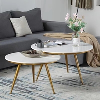 Table centrale ronde moderne, Style Unique, pour salon, en acier inoxydable, plaqué or, Tables basses de luxe