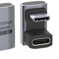 Adaptador USB4 USB-C Macho a Hembra en Forma de U, 240W, 8k, 40Gbps, Tipo de Producto: Adaptadores y Conectores