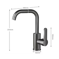 Robinet de lavabo en acier inoxydable à prix abordable, robinet de lavabo rotatif à 360 degrés, robinet de salle de bain