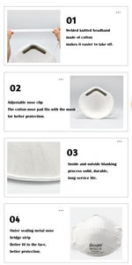 Masker & masker sekali pakai, partikulat sekali pakai jenis Cup tanpa respirator katup pernapasan - Product Image 5