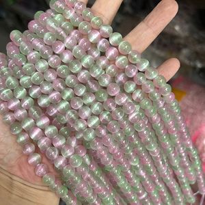 Sélénite ronde multicolore naturelle Pierres précieuses de <span class=keywords><strong>gypse</strong></span> pour la fabrication de bijoux Perles en vrac pour collier bracelet boucles d'oreilles - Product Image 4