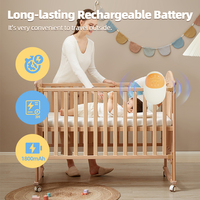 Berceau vibrant électrique pour bébé 1800 mAh avec moteur de vibration, bruit blanc, haut-parleur Bluetooth, LED RGB, 6H sans fil, USB-C, apaisant pour nourrissons