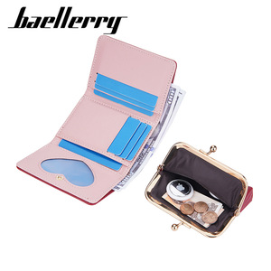 กระเป๋าสตางค์สั้นผู้หญิง Baellerry สีแดง กระเป๋าใส่เหรียญแบบพับสามตอน แฟชั่นสำหรับใช้ในชีวิตประจำวัน - Product Image 2