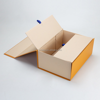 Boîtes cadeaux rigides pliables magnétiques personnalisées à double porte en papier d'art, finition mate, matériaux recyclés, pour crème contour des yeux blush