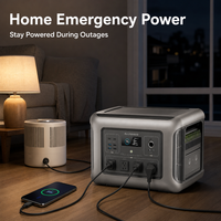 Station d'alimentation portable LiFePO4 2500W 1920Wh à charge rapide avec panneau solaire pliable 600W, système d'énergie solaire pour les urgences domestiques