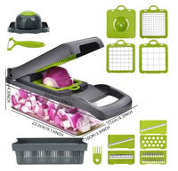 OEMODM Multifunctionele 16-in-1 Handmatige Groentehakker Uiensnijder Aardappelschiller Keuken Fruit- en Groentesnijder