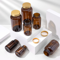 Bouteille en verre ambré vide en gros, à large ouverture, 100ml, 120ml, 150ml, 200ml, 250ml, 300ml, flacon à médicaments avec bouchon