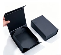 Boîtes cadeaux rigides en carton noir avec logo personnalisé ISO9001, fermeture magnétique, pour vêtements, chaussures et textiles.