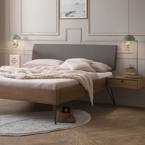 Tête de <span class=keywords><strong>lit</strong></span> minimaliste en bois de chêne massif, <span class=keywords><strong>lit</strong></span> extensible en cuir noir et blanc avec fonction rembourrée pour appartements - Product Image 4