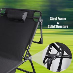 Tumbona Plegable Reclinable para Playa con Respaldo Ajustable en 4 Posiciones, Cama <span class=keywords><strong>de</strong></span> Playa, Silla <span class=keywords><strong>de</strong></span> Sol Reclinable para Camping - Product Image 3
