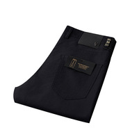 Celana Kasual Pria Berkualitas Tinggi Lima Kantong Bahan Twill Anti Kusut Kancing Depan Ringan Bernapas Dapat Dicuci Mesin Model Longgar untuk Musim Panas