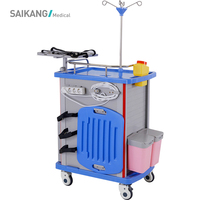 SKR054-ET SAIKANG Chariot d'Anesthésie Multifonctionnel en Plastique ABS pour Hôpital, Chariot Médical d'Urgence pour Médicaments