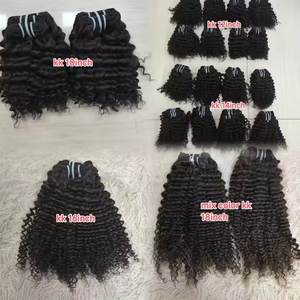 Letsfly spedizione gratuita Onda d'acqua da 10-16 pollici/ciocche di capelli umani ricciolute ricciolute di colore naturale extension per capelli vergini crudi - Product Image 4