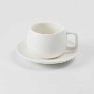 Copo cerâmico matte preto e branco personalizado e grupo do pires, logotipo gravado laser, copo de café do presente da propaganda do tipo - Product Image 2