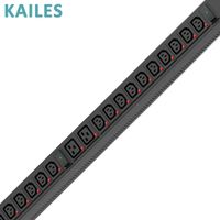 KAILES 32A RS485 24 Prises à points antidérapants (20c13+4c19) Montage vertical en tôle noire Unité de distribution d'alimentation industrielle PDU