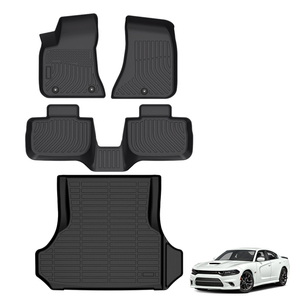 Tapis de sol de voiture 3D TPE toutes saisons pour <span class=keywords><strong>Dodge</strong></span> Charger AWD RWD, tapis de coffre - Product Image 1