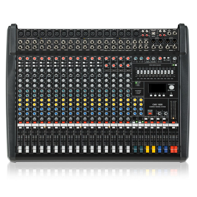 Professional 16 Channel Audio Mixer with Dual Digital Effects DSP USB Recording Interface for Stage Live Church Event