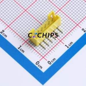 XY-PH2.0-6A21-YT Wire-to-Board Pin Header Bent Lead Through Hole,P=2mm Connector 1x6P 2mm Right Angle Insert PH - Product Image 1