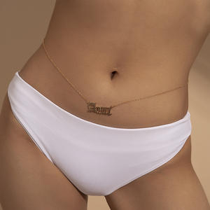 カスタムジオメトリックレトロレター「<span class=keywords><strong>ANGEL</strong></span>」ウエストチェーンセクシーファッションボディチェーンPVD金メッキジュエリーステンレススチールベリーチェーン - Product Image 3