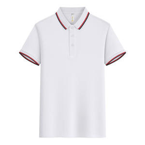 Camiseta Polo Blanca para Hombre, Color Sólido, Poliéster, Manga Corta, Ropa de Trabajo, Uso Diario, Uniformes SS 2599 - Product Image 1