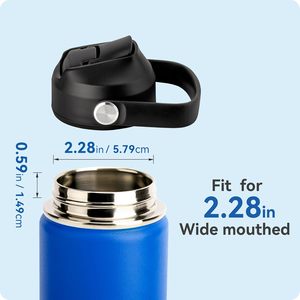 Couvercle de remplacement en acier inoxydable pour bouteilles isothermes à large ouverture de 12 à 64 oz, <span class=keywords><strong>isolation</strong></span> <span class=keywords><strong>thermique</strong></span> de 12 à 24 heures, sans BPA - Product Image 3