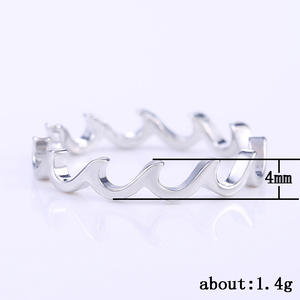 Bagues de mode F141 en alliage plaqué or rose, bijoux unisexes, design simple, autres formes - Product Image 6