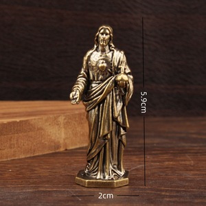Figuras de Latón de Jesús y la Virgen María, Estatuas Religiosas, Decoración para el Hogar, Mini Artesanías, Venta al por Mayor de Fábrica, Diseño Compacto - Product Image 3
