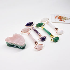 Ensemble de rouleaux faciaux en jade naturel de haute qualité pour soins de la peau et massage, marque privée, avec boîte - Product Image 2