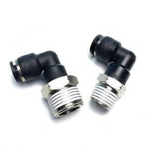 Pnömatik montaj <span class=keywords><strong>PL</strong></span> tipi NPT erkek konu dirsek 5/32, 3/16, 1/4, 5/16, 3/8, 1/2 inç OD tüp plastik bağlayıcı - Product Image 4