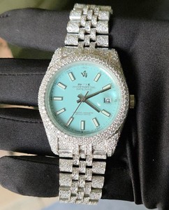 Montre automatique pour homme en acier inoxydable avec diamants en moissanite Miyota, style hip-hop glacé, bijoux de luxe tendance - Product Image 2